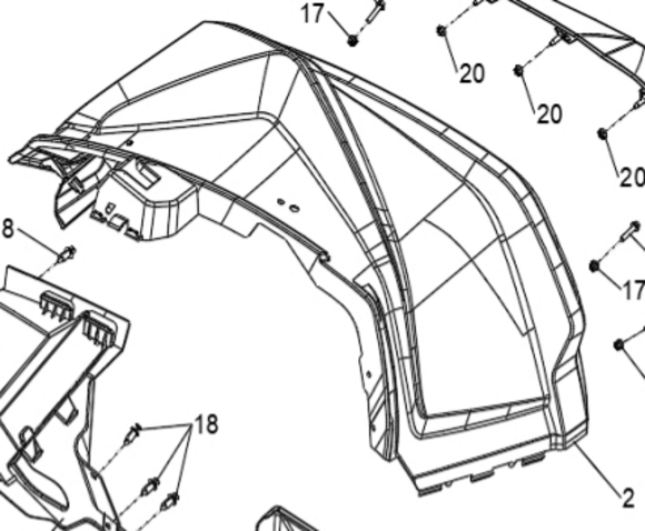 Переднее правое крыло для квадроцикла BRC 1000 / BRP 1000R Серое pitbikemarket.ru
